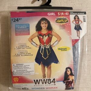 Rubie's Wonder Woman WW84 Girls Red & Blue Costume with Gold Accents